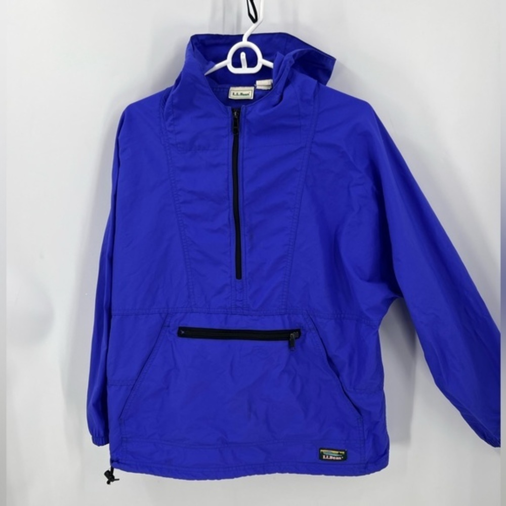 L.L. Bean vintage blue cotton blend pop over windbreaker medium